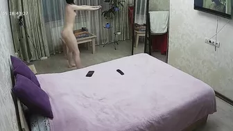 He caught sister on camera doing some naked exercises right next to her bed
