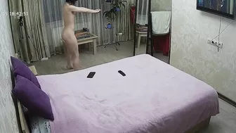 He caught sister on camera doing some naked exercises right next to her bed