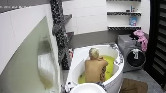 Hidden cam show featuring a petite blonde caught sister with lots of tattoos