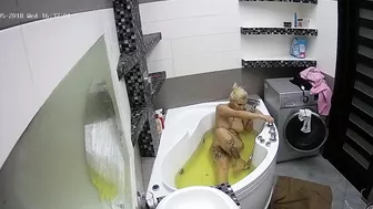 Hidden cam show featuring a petite blonde caught sister with lots of tattoos