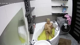 Hidden cam show featuring a petite blonde caught sister with lots of tattoos