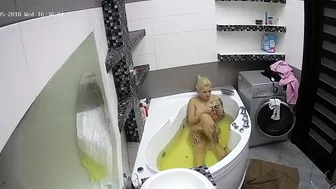 Hidden cam show featuring a petite blonde caught sister with lots of tattoos