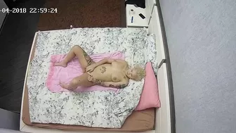 Perv caught sister showcasing her inked body and small tits in a solo video