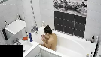 Skinny caught sister with a voyeurism fetish is being filmed by a hidden cam