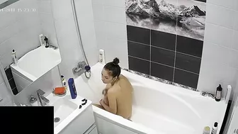 Skinny caught sister with a voyeurism fetish is being filmed by a hidden cam