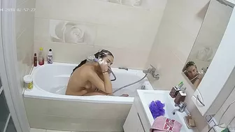 Part two of the caught sister video which features her getting clean in the tub