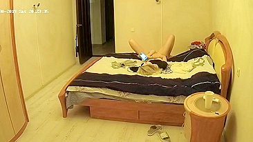 A  hidden camera caught sister spreading her long legs and being a total bimbo