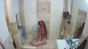 I caught sister while she is naked in the bathroom so I can see her tattoos I caught sister while she is naked in the bathroom so I can see her tattoos