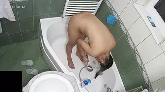 A hidden camera put on the top of the bath leads to another caught sister A hidden camera put on the top of the bath leads to another caught sister