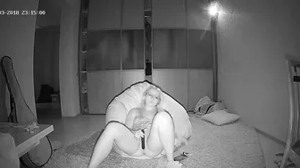 In the mdidle of the night the cam caught sister doing some peculiar things