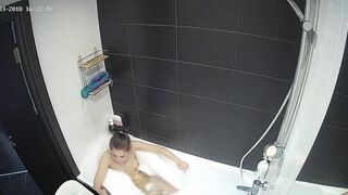 With the help of the hidden cam a friend caught sister playing with her body