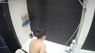 With the help of the hidden cam a friend caught sister playing with her body