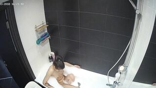 With the help of the hidden cam a friend caught sister playing with her body