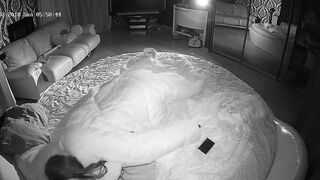 The caught sister is shown in black and white as she puts her hands in her hole