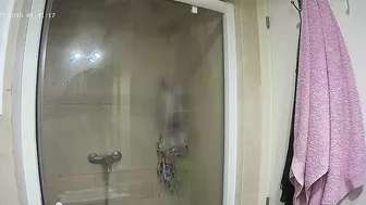 I caught sister getting steamy in the bathroom while being totally naked