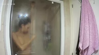 I caught sister getting steamy in the bathroom while being totally naked