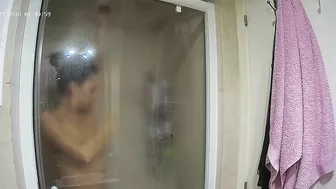 I caught sister getting steamy in the bathroom while being totally naked