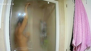 I caught sister getting steamy in the bathroom while being totally naked