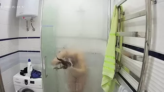 The video features a caught sister by her stepbrother in the steamy bathroom