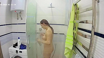 The video features a caught sister by her stepbrother in the steamy bathroom