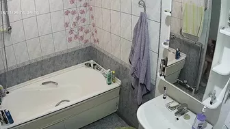 I put a hidden cam in the bathroom and I caught sister walking in naked and wet