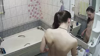 I put a hidden cam in the bathroom and I caught sister walking in naked and wet