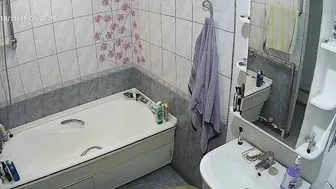 I put a hidden cam in the bathroom and I caught sister walking in naked and wet