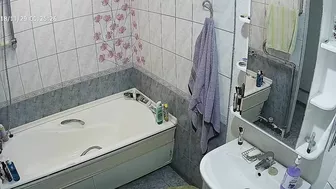 I put a hidden cam in the bathroom and I caught sister walking in naked and wet