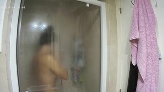 Yet another hidden cam caught sister getting steamy all by herself in the shower