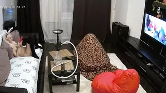 Friend caught sister putting on a show in front of the phone while dressed sexy