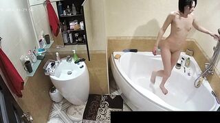 I caught sister naked in the bathtub after putting a camera in the bathroom