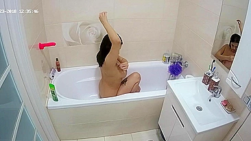 Putting a camera in the bathroom so he caught sister being naked and all sexy