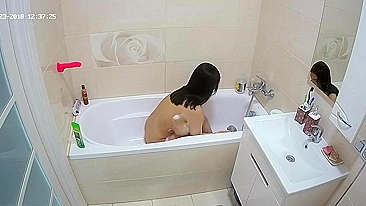 Putting a camera in the bathroom so he caught sister being naked and all sexy