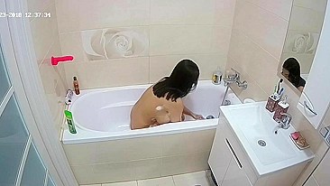 Putting a camera in the bathroom so he caught sister being naked and all sexy