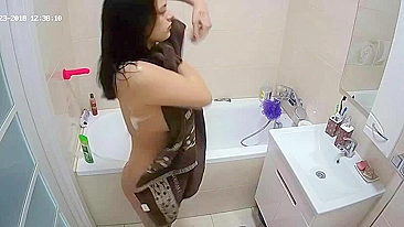 Putting a camera in the bathroom so he caught sister being naked and all sexy