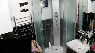 Hidden camera in the bathroom leads to a caught sister being naked and sexy