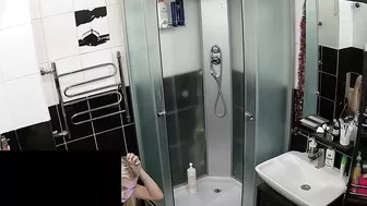 Hidden camera in the bathroom leads to a caught sister being naked and sexy