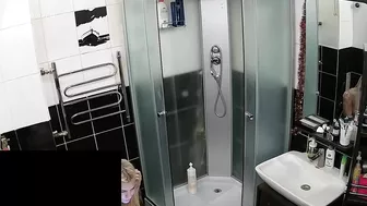 Hidden camera in the bathroom leads to a caught sister being naked and sexy