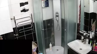 Hidden camera in the bathroom leads to a caught sister being naked and sexy