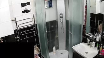 Hidden camera in the bathroom leads to a caught sister being naked and sexy