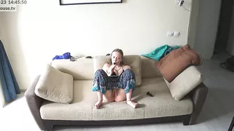 Amateur action featuring a caught sister that loves teasing her wet tight hole