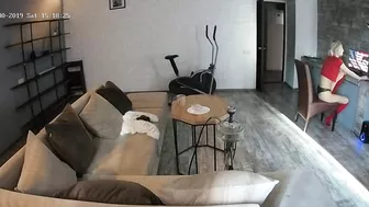 A sexy blonde is a caught sister on hidden cam on a lonely autumn afternoon