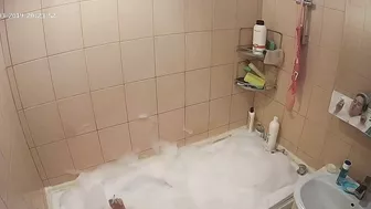Hidden cam in the bathroom means a caught sister while getting wet in the shower