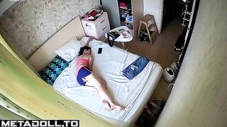 He caught sister playing with her pussy because he put a camera in her room