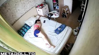 He caught sister playing with her pussy because he put a camera in her room