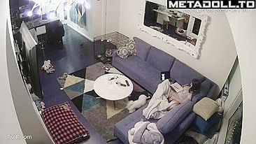 Hidden cam was put in the room so he caught sister doing some naughty stuff