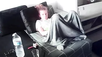 He caught sister playing with her pussy while looking directly at the camera