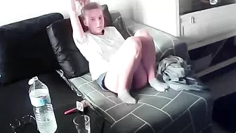 He caught sister playing with her pussy while looking directly at the camera