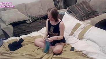Hidden cam captures a caught sister watching perverted videos on her phone