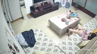 A perverted friend caught sister totally naked while alone in the living room